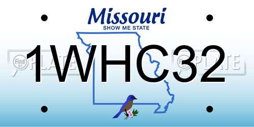 1WHC32 Missouri License Plate
