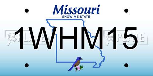 1WHM15 Missouri License Plate
