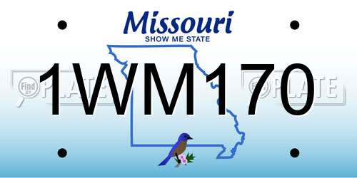 1WM170 Missouri License Plate