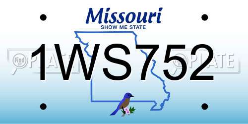 1WS752 Missouri License Plate