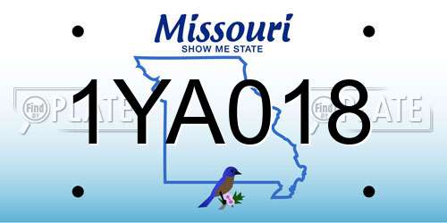 1YA018 Missouri License Plate