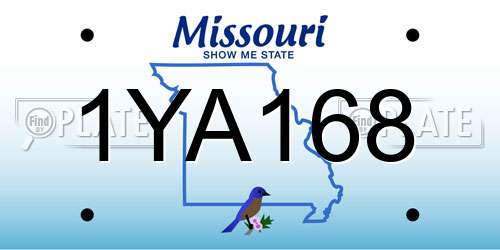 1YA168 Missouri License Plate