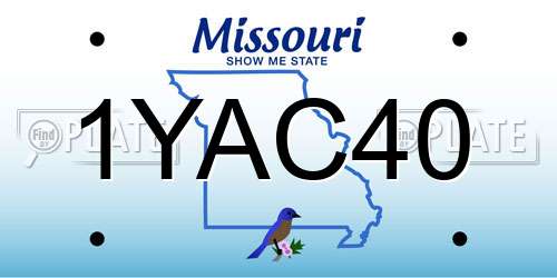 1YAC40 Missouri License Plate