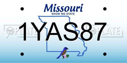 1YAS87 Missouri License Plate