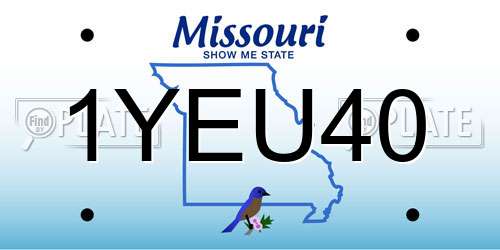 1YEU40 Missouri License Plate