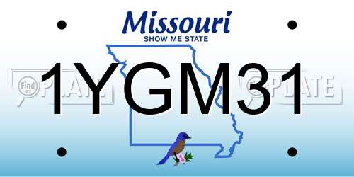 1YGM31 Missouri License Plate