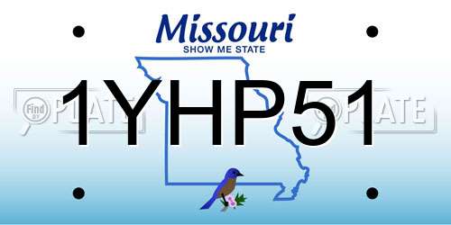 1YHP51 Missouri License Plate