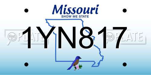 1YN817 Missouri License Plate