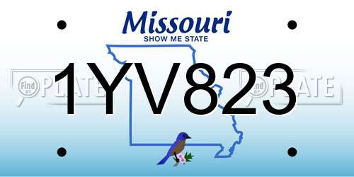 1YV823 Missouri License Plate