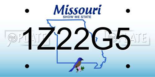 1Z22G5 Missouri License Plate