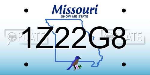1Z22G8 Missouri License Plate