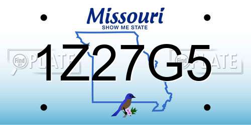 1Z27G5 Missouri License Plate