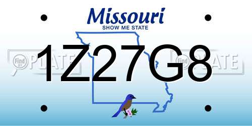 1Z27G8 Missouri License Plate