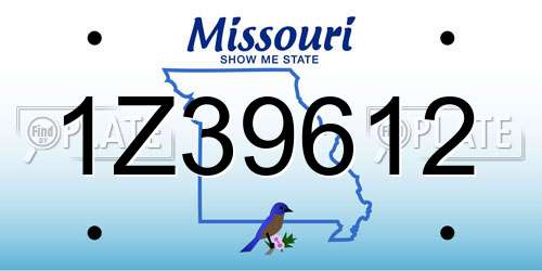 1Z39612 Missouri License Plate