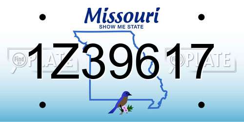 1Z39617 Missouri License Plate