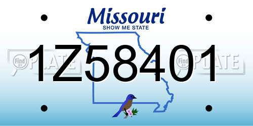 1Z58401 Missouri License Plate