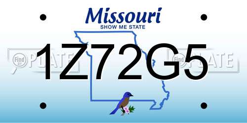 1Z72G5 Missouri License Plate