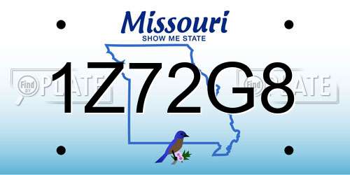 1Z72G8 Missouri License Plate