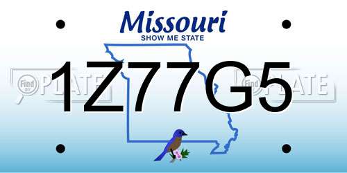1Z77G5 Missouri License Plate