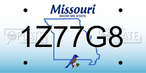 1Z77G8 Missouri License Plate