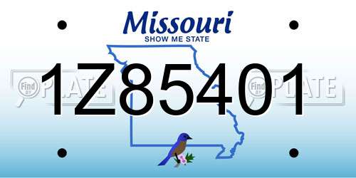 1Z85401 Missouri License Plate