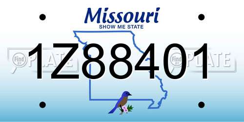 1Z88401 Missouri License Plate
