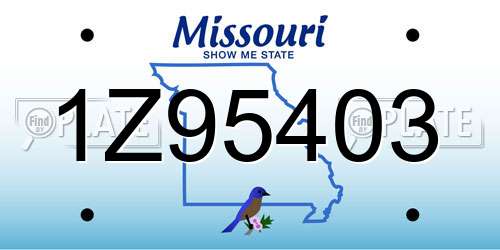 1Z95403 Missouri License Plate