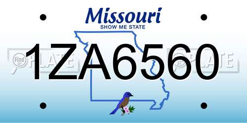 1ZA6560 Missouri License Plate