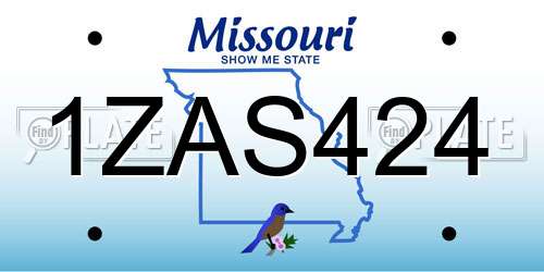 1ZAS424 Missouri License Plate