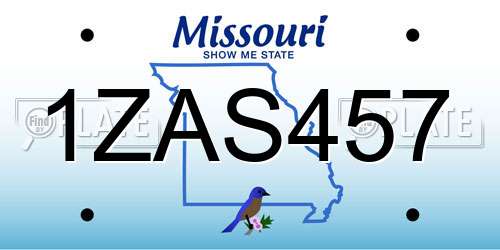 1ZAS457 Missouri License Plate