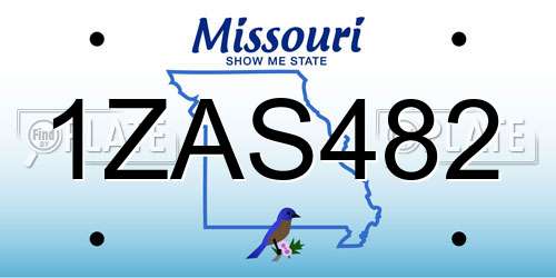 1ZAS482 Missouri License Plate