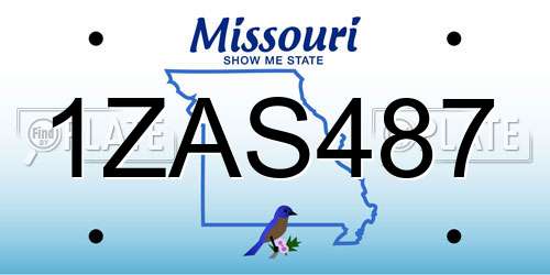 1ZAS487 Missouri License Plate