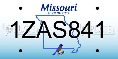 1ZAS841 Missouri License Plate
