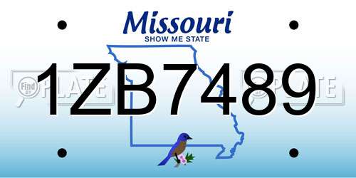 1ZB7489 Missouri License Plate