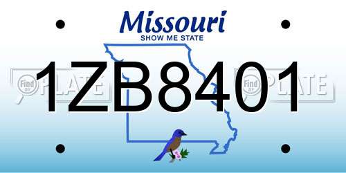1ZB8401 Missouri License Plate