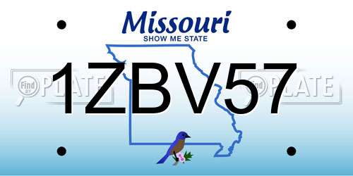 1ZBV57 Missouri License Plate