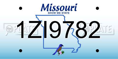 1ZI9782 Missouri License Plate