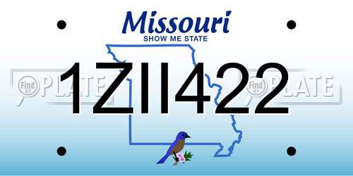 1ZII422 Missouri License Plate