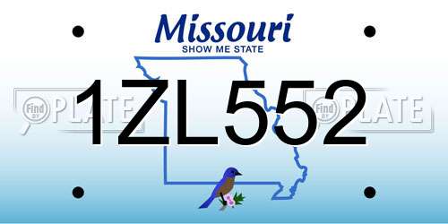 1ZL552 Missouri License Plate