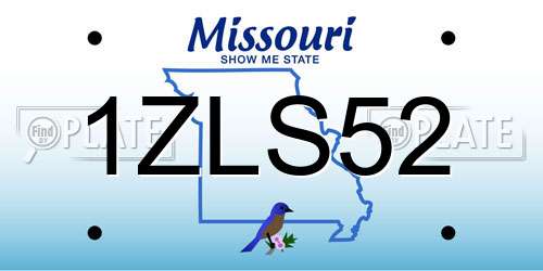 1ZLS52 Missouri License Plate