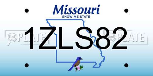 1ZLS82 Missouri License Plate