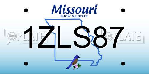 1ZLS87 Missouri License Plate