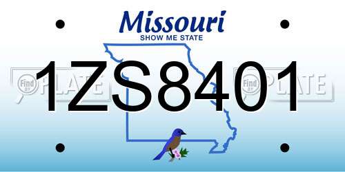 1ZS8401 Missouri License Plate
