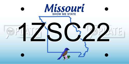 1ZSC22 Missouri License Plate