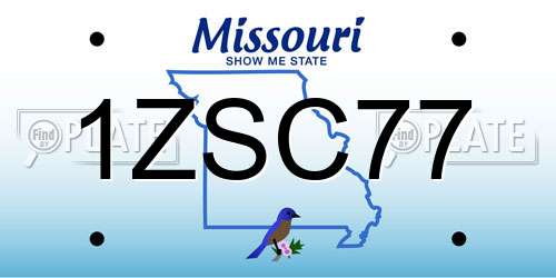 1ZSC77 Missouri License Plate