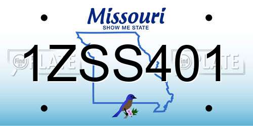 1ZSS401 Missouri License Plate