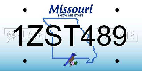 1ZST489 Missouri License Plate