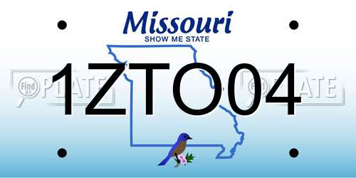 1ZTO04 Missouri License Plate