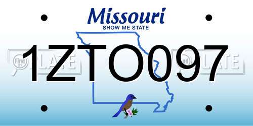 1ZTO097 Missouri License Plate