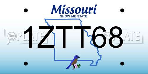 1ZTT68 Missouri License Plate